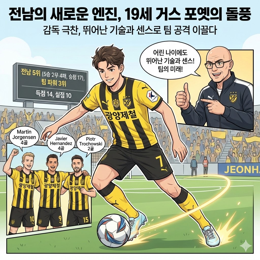 [전남] 19세 포옛, `감독 극찬` 숨은 돌풍의 핵